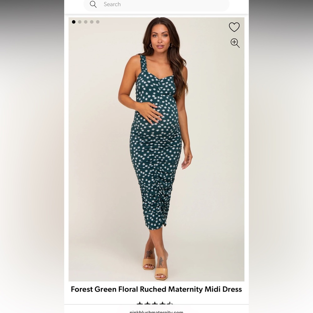 Floral Maternity Dress in Green